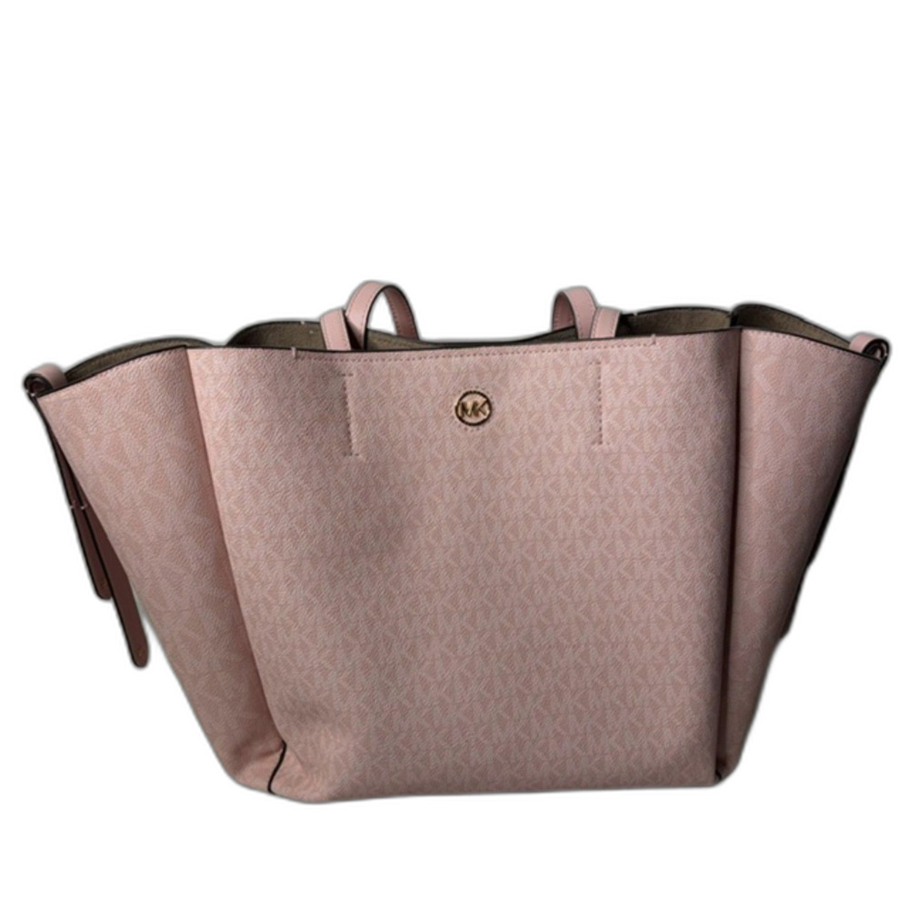 Michael Kors Voyager Large Tote Bag Powder Blush Pink Signature MK